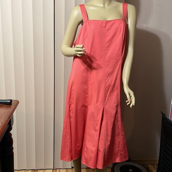 Dress Barn Dresses & Skirts - Women 2X Coral Colored Jumper Dress Midi Length Basic and Pretty!